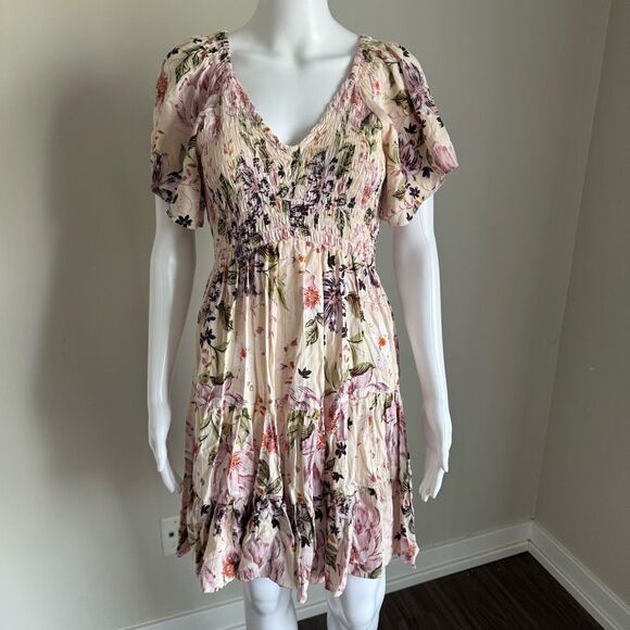 Angie Boho Floral Ruffle V-Neck Sundress - Picture 2 of 6